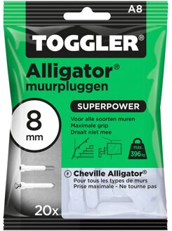 Toggler Muurplug Alligator Kunststof - Diameter 8 Mm - 20 Stuks