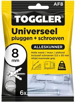 Toggler Universele Plug Af8 Kunststof - Diam. 8mm - 6 Stuks