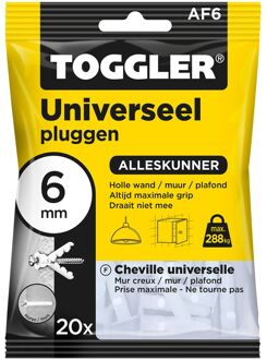 Toggler Universele Plug Alligator Af6 Kunststof - Diameter 6mm - 20 Stuks