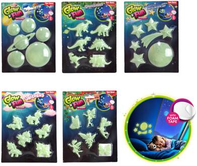 Toi-Toys 3D stickers Glow in the Dark 5ass groen