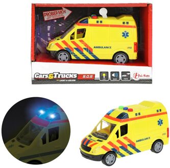 Toi-Toys ambulance frictie met licht en geluid 15 cm Geel
