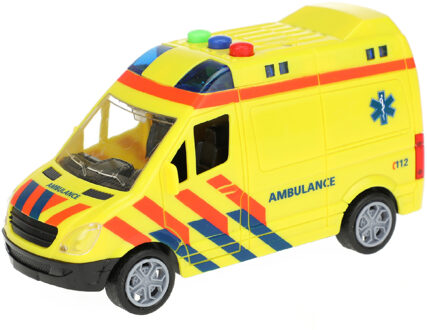 Toi-Toys ambulance frictie met licht en geluid 15 cm Geel