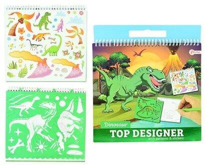 Toi-Toys Dinosaurus Tekenboek Met Accessoires