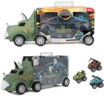 Toi Toys Dinotruck met 3 pullback auto's