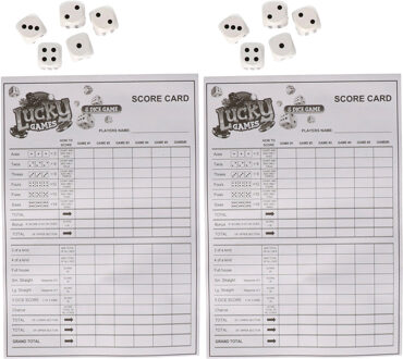 Toi-Toys Dobbelspel?scoreblok XXL - 4x - met dobbelstenen - speelgoed