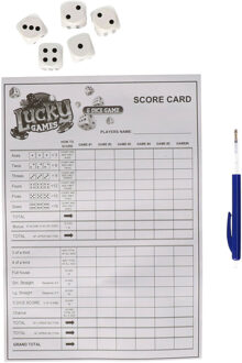 Toi-Toys Dobbelspel?scoreblok XXL - met dobbelstenen - speelgoed Wit