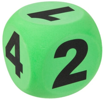 Toi Toys Dobbelsteen XXL - groen - 10 cm - schuim - grote dobbelstenen
