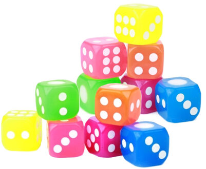 Toi-Toys Dobbelstenen - 12x - met licht - 3,5 cm - dobbel spellen