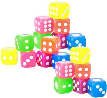 Toi-Toys Dobbelstenen - 18x - met licht - 3,5 cm - dobbel spellen