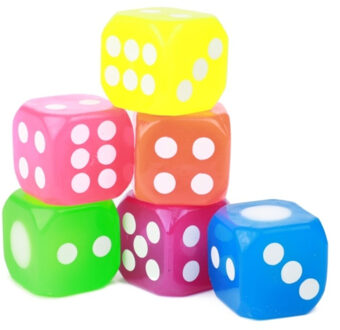 Toi-Toys Dobbelstenen - 6x - met licht - 3,5 cm - dobbel spellen