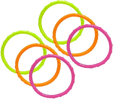 Toi-Toys Duikringen zwembad speelgoed - set van 6x - verschillende kleuren - kunststof