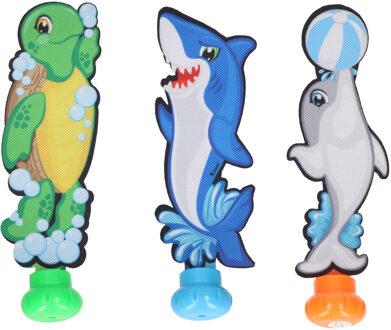 Toi-Toys Duikspeelgoed zwembad - set van 3x - zee figuren - dolfijn/schildpad/haai - kunststof - vakantiespel