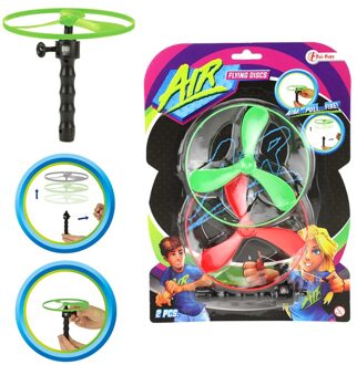 Toi-Toys Flying Discs Air 12 Cm Groen/rood 3-delig