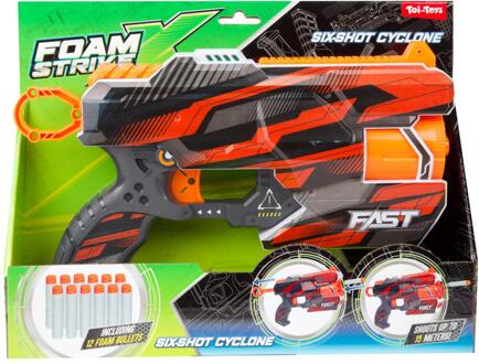 Toi-Toys FOAM STRIKEX Pistool Fast M + 12 pijlen oranje