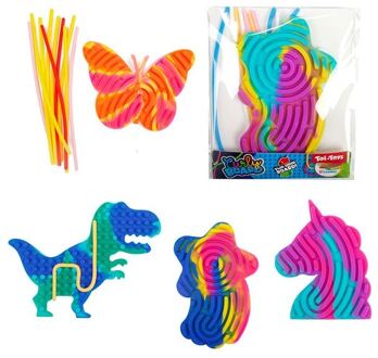 Toi-Toys Fun Curly Board mini met 10 slierten multi