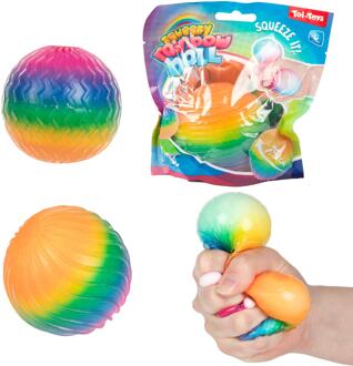 Toi-Toys Fun knijpbal Rainbow Ribbing foam 7cm multi
