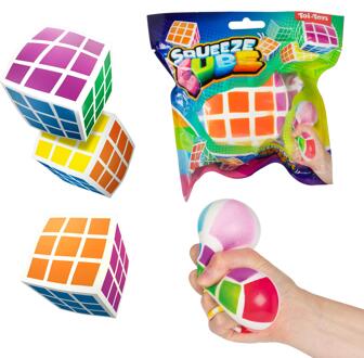 Toi-Toys Fun Knijpkubus Magische Puzzel 6cm multi