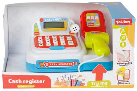 Toi-Toys Kassa met geld+scanner +L-G 2ass wit
