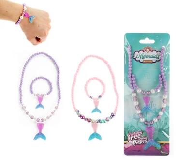 Toi-Toys Ketting+armband zeemeerminstaart verschillende