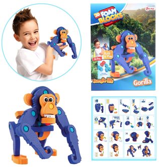 Toi-Toys knutselpuzzel aap junior 25,8 cm blauw 59-delig