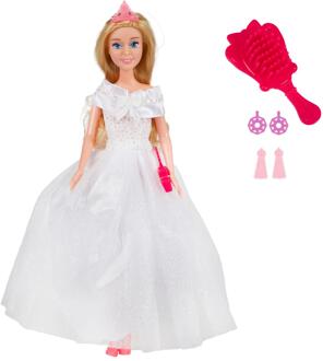 Toi-Toys Lauren Tienerpop Bruid met accessoires wit