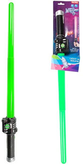 Toi-Toys Lichtzwaard - groen - 62 cm - kunststof - uitschuifbaar - licht en geluid - accessoires