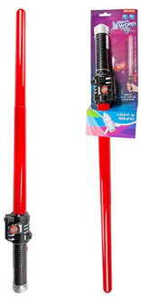 Toi-Toys Lichtzwaard - rood - 62 cm - kunststof - uitschuifbaar - licht en geluid - accessoires