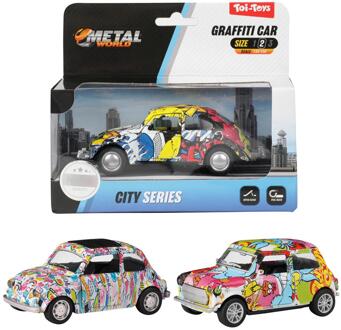 Toi-Toys Metal Pull-back Graffiti Auto Multikleur