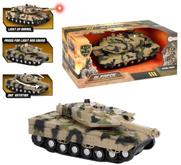 Toi-Toys militaire tank met licht en geluid 24 cm bruin