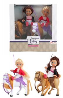 Toi-Toys minipop met paardjes Lilly junior beige 4-delig Bruin