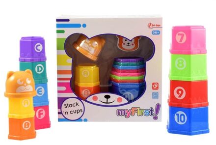 Toi-Toys myFirst stapelbekers met cijfers en letters 11 stuks