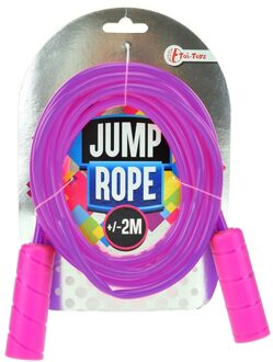 Toi-Toys Paars Springtouw 2 Meter Roze Handvatten Kinder Jump Rope