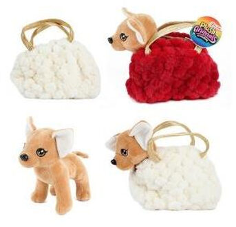 Toi-Toys Pluchen Chihuahua Hond in Blingbling Handtas Assorti
