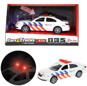 Toi-Toys politieauto frictie met licht en geluid Wit