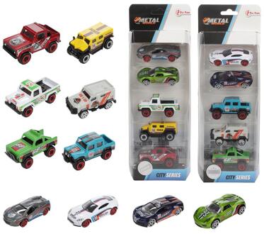 Toi Toys race/rally auto set 5-delig Multikleur