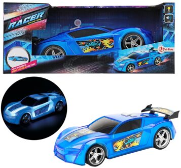 Toi-Toys raceauto 12 cm blauw met licht en geluid