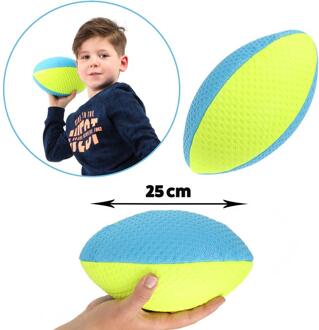 Toi-Toys Rugbybal 25 Cm Neon Blauw/geel