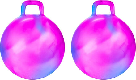 Toi-Toys Skippybal marble - 2x - roze/blauw - D45 cm - buitenspeelgoed voor kinderen