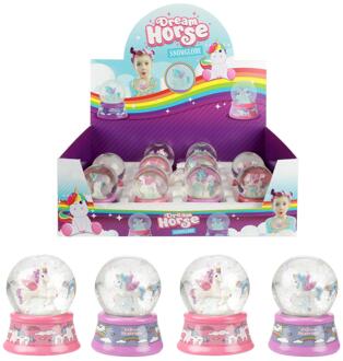 Toi-Toys Sneeuwbol Met Glitters Eenhoorn Meisjes 6 Cm Roze