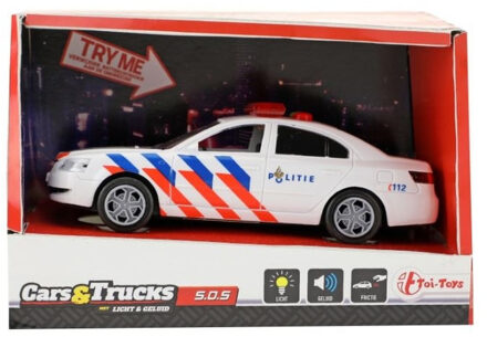 Toi-Toys Speelgoed politieauto met licht en geluid 5.5 x 16 x 6 cm - Speelgoed auto's Multikleur