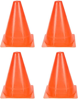 Toi-Toys Sport/voetbal pionnen - 8 stuks - oranje - kunststof -?14,5 x 14,5 x 19 cm -?spelen/training pionnen