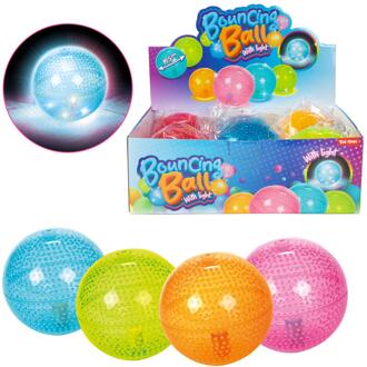 Toi-Toys Stuiterbal neon met licht 10cm verschillende