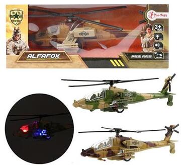 Toi-Toys Toi Toys ALFAFOX Helikopter Militair Pull Back Met Licht En Geluid Assorti