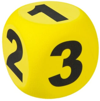 Toi-Toys Toi Toys Dobbelsteen XXL - geel - 10 cm - schuim - grote dobbelstenen