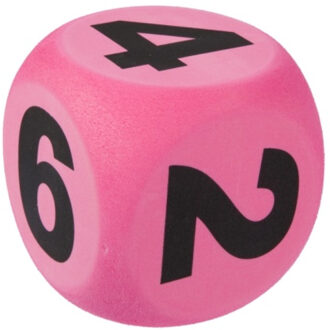 Toi-Toys Toi Toys Dobbelsteen XXL - roze - 10 cm - schuim - grote dobbelstenen