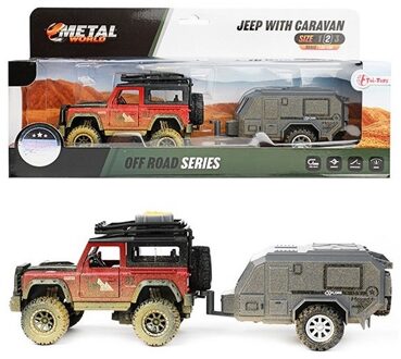 Toi-Toys Toi Toys Jeep Pull Back Met Caravan 30cm