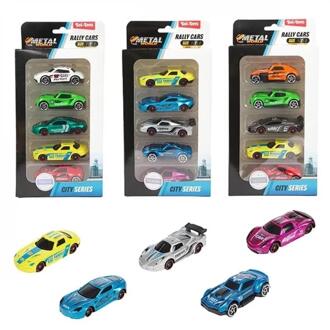 Toi-Toys Toi Toys ralley auto's set a 5 metaal verschillende