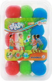 Toi-Toys Waterspeelgoed splash ballen - 15 stuks - herbruikbare waterballonen - zomer speelgoed - Zwembadspellen Multikleur