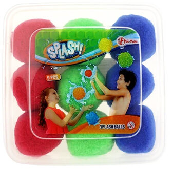 Toi-Toys Waterspeelgoed splash ballen - 9 stuks - herbruikbare waterballonen - zomer speelgoed