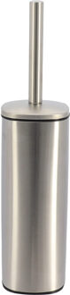 Toilet/badkamer toiletborstel met houder - Elegance - chrome - 9 x 39 cm